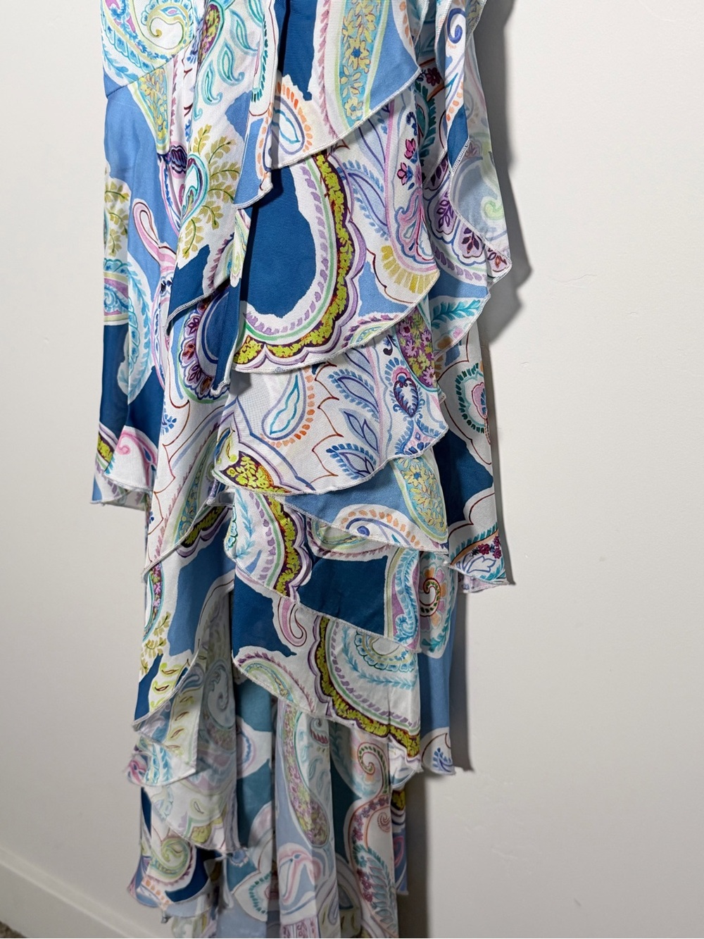 Milly Edra Summer Paisley Dress In Blue Multi 0 - Picture 7 of 11
